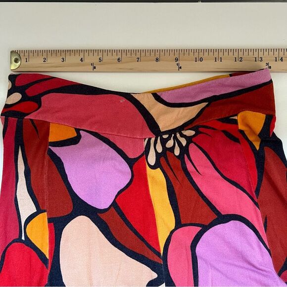 Farm Rio Anthropologie Wide Leg Pants Size Small Floral High Waist Knit Resort - Picture 9 of 12